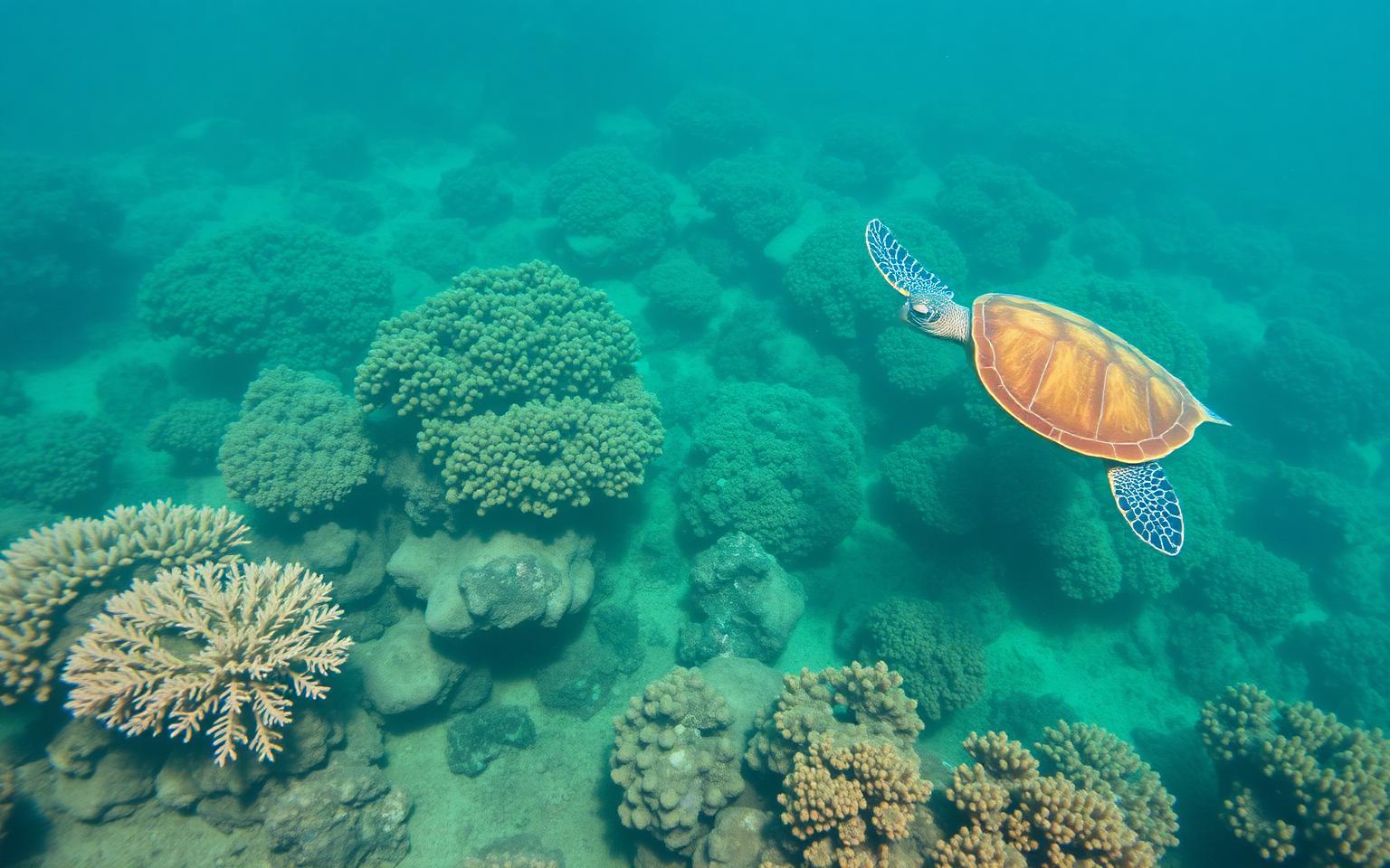 Healthy hard coral garden in Con Dao National Marine Park, Vietnam