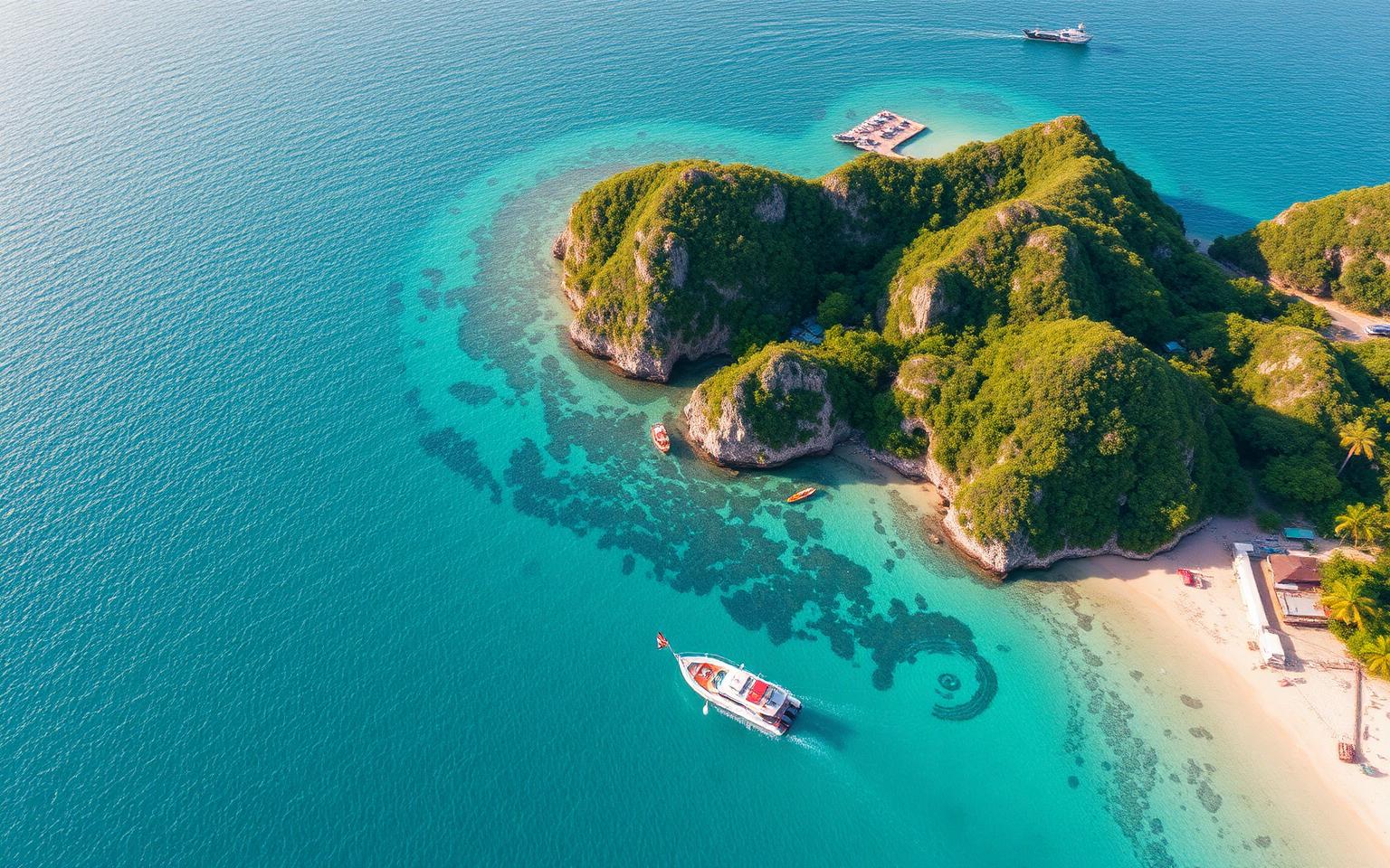 Diver above a soft coral reef off Hon Mun island near Nha Trang